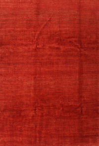 Machine Washable Contemporary Red Rug, wshcon1525