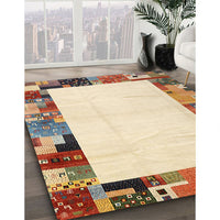 Contemporary Khaki Gold Solid Rug, con1526