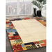 Contemporary Khaki Gold Solid Rug in Family Room, con1526