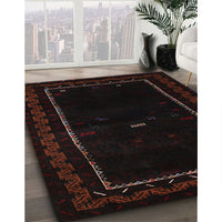 Contemporary Black Brown Modern Rug, con1527