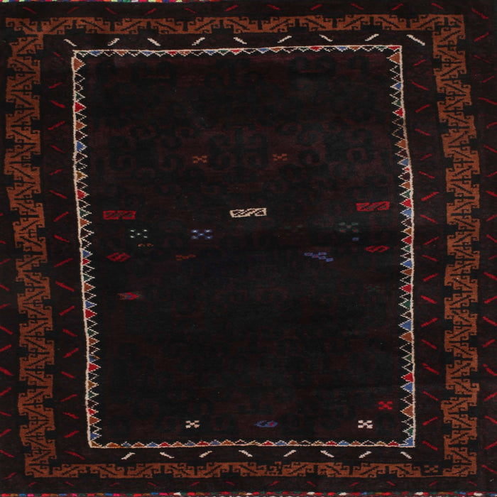 Sideview of Machine Washable Contemporary Black Brown Rug, wshcon1527