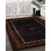 Contemporary Black Brown Modern Rug in Family Room, con1527