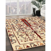 Contemporary Brown Gold Modern Rug, con1529