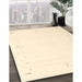 Contemporary Golden Blonde Gold Solid Rug in Family Room, con152