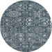 Square Machine Washable Contemporary Blue Rug, wshcon1530