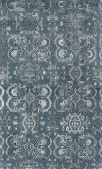 Machine Washable Contemporary Blue Rug, wshcon1530