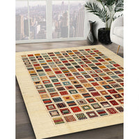 Contemporary Brown Gold Modern Rug, con1531