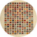 Square Machine Washable Contemporary Brown Gold Rug, wshcon1531