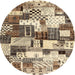 Square Machine Washable Contemporary Sepia Brown Rug, wshcon1532