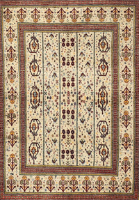 Machine Washable Contemporary Brown Gold Rug, wshcon1533