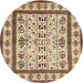 Sideview of Contemporary Brown Gold Modern Rug, con1533