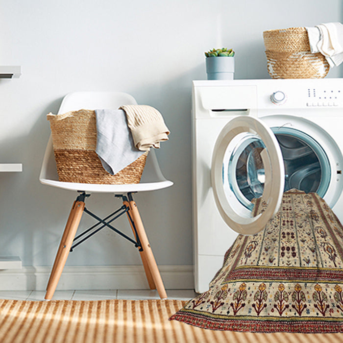 Machine Washable Contemporary Brown Gold Rug in a Washing Machine, wshcon1533