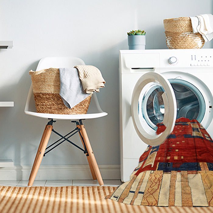 Machine Washable Contemporary Red Rug in a Washing Machine, wshcon1536