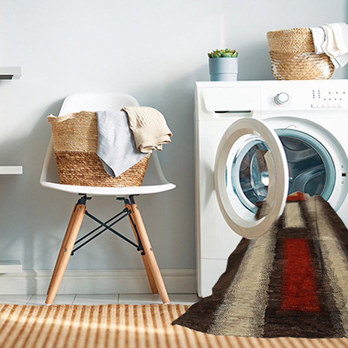 Machine Washable Contemporary Night Red Rug in a Washing Machine, wshcon1538