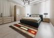 Contemporary Red Modern Rug in a Bedroom, con1538