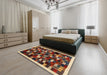 Machine Washable Contemporary Saffron Red Rug in a Bedroom, wshcon1539