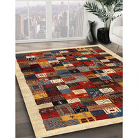 Contemporary Saffron Red Modern Rug, con1539