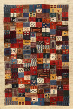 Contemporary Saffron Red Modern Rug, con1539