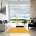 Square Contemporary Dark Orange Modern Rug in a Living Room, con153