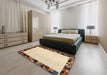 Contemporary Sun Yellow Solid Rug in a Bedroom, con1540