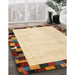 Contemporary Sun Yellow Solid Rug in Family Room, con1540