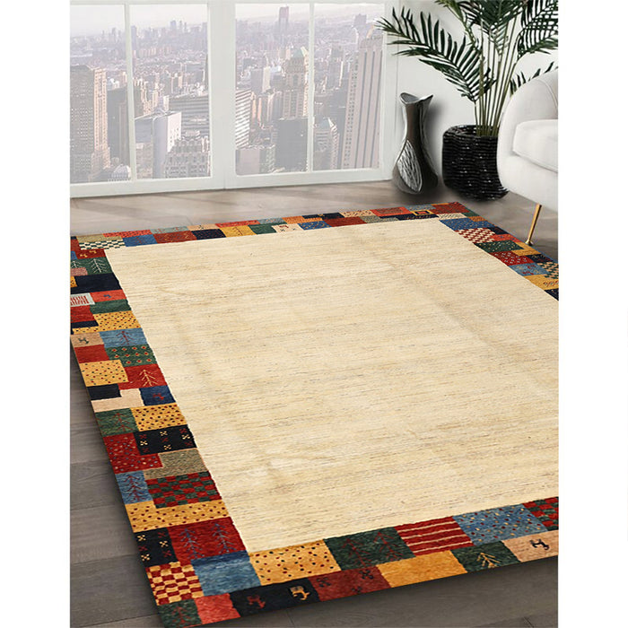 Machine Washable Contemporary Sun Yellow Rug in a Family Room, wshcon1540