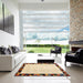 Square Contemporary Sun Yellow Solid Rug in a Living Room, con1540