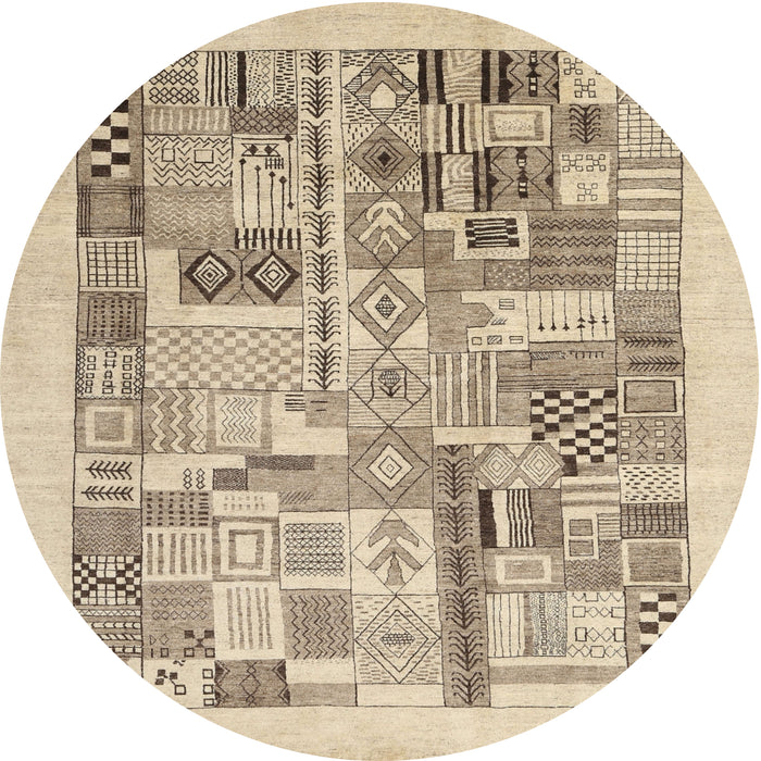 Sideview of Contemporary Dark Almond Brown Modern Rug, con1542