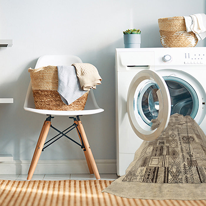 Machine Washable Contemporary Dark Almond Brown Rug in a Washing Machine, wshcon1542