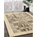 Contemporary Dark Almond Brown Modern Rug in Family Room, con1542