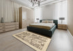 Machine Washable Contemporary Dark Almond Brown Rug in a Bedroom, wshcon1542