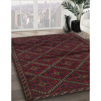 Contemporary Deep Red Modern Rug, con1543