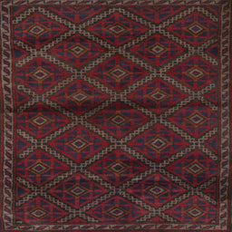 Square Contemporary Deep Red Modern Rug, con1543