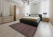 Contemporary Bakers Brown Modern Rug in a Bedroom, con1544