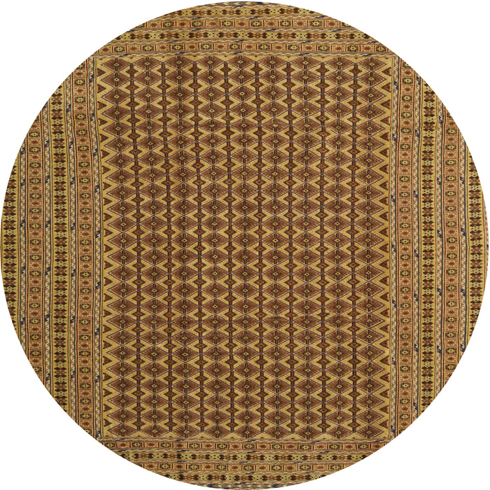 Sideview of Contemporary Saddle Brown Southwestern Rug, con1546