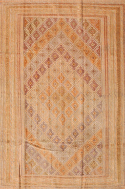 Contemporary Orange Southwestern Rug, con1547