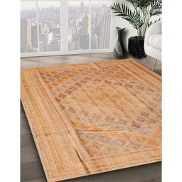 Machine Washable Contemporary Orange Rug in a Family Room, wshcon1547
