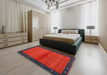 Contemporary Chestnut Brown Modern Rug in a Bedroom, con1548