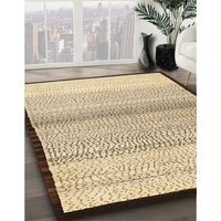 Contemporary Brown Gold Solid Rug, con1549