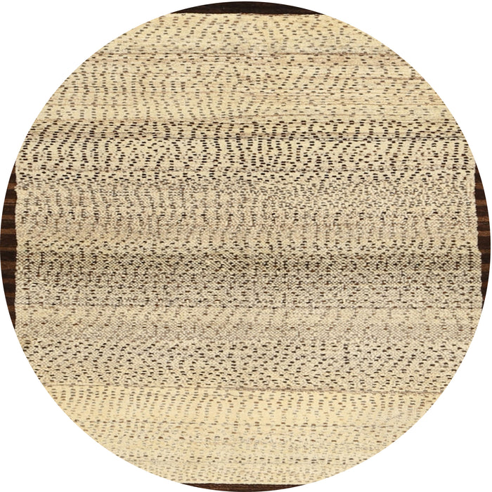 Sideview of Contemporary Brown Gold Solid Rug, con1549