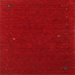 Sideview of Machine Washable Contemporary Red Rug, wshcon154