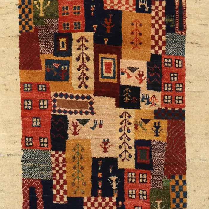 Contemporary Yellow Orange Modern Rug, con1551