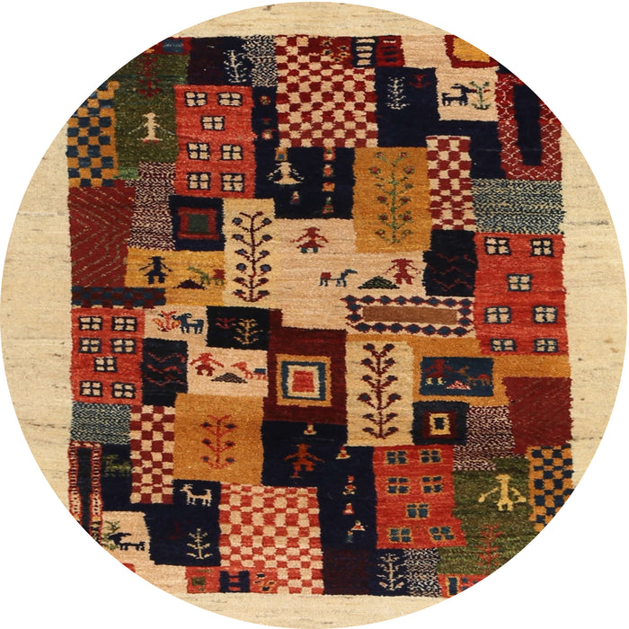 Square Machine Washable Contemporary Yellow Orange Rug, wshcon1551