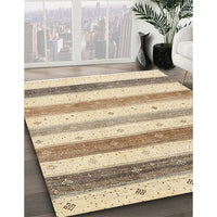 Contemporary Khaki Gold Solid Rug, con1552