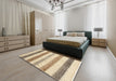 Machine Washable Contemporary Khaki Gold Rug in a Bedroom, wshcon1552