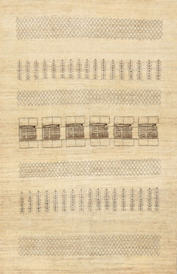 Contemporary Brown Gold Solid Rug, con1553