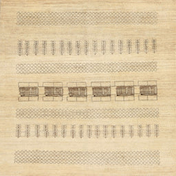 Square Contemporary Brown Gold Solid Rug, con1553