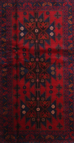 Contemporary Dark Scarlet Red Modern Rug, con1554