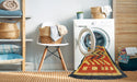 Machine Washable Contemporary Gold Rug in a Washing Machine, wshcon1555