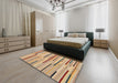 Machine Washable Contemporary Bronze Brown Rug in a Bedroom, wshcon1556